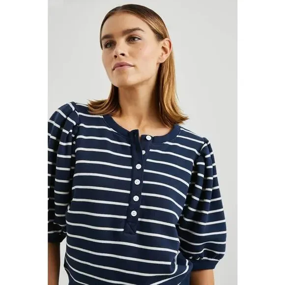 Rails Dom Sweatshirt in Navy White Stripe L - Picture 2 of 4